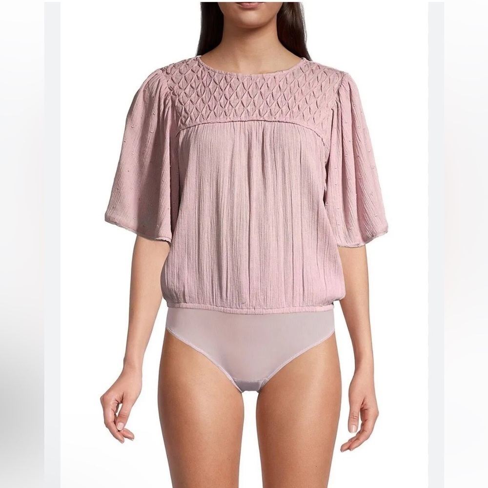 NEW Free People Intimately Perfect Catch Bodysuit Silverberry Size M